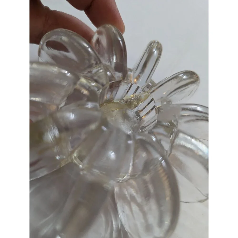 ROSENTHAL Glass MCM candle holder coin shape circle burst 4x4 inch ** PLS READ**